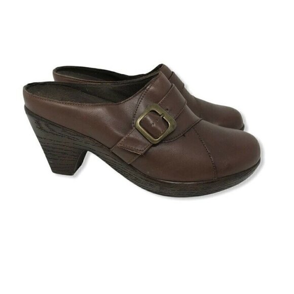 Munro Shoes - Munro American Clog Mule Heel Shoes Brown 8